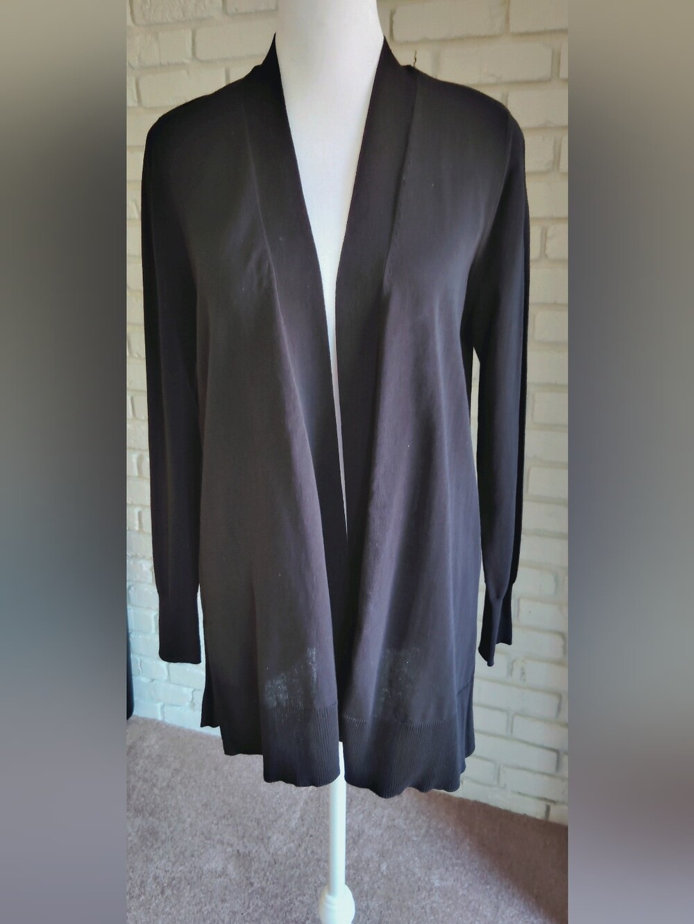 Chico's Lightweight Black Open Front Sweater, sz 0